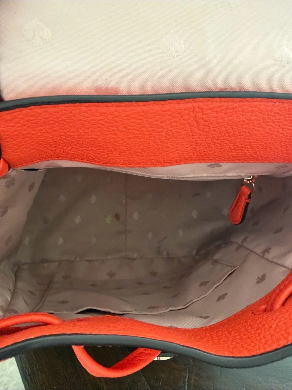 kate spade orange pebbled leather backpack with flap